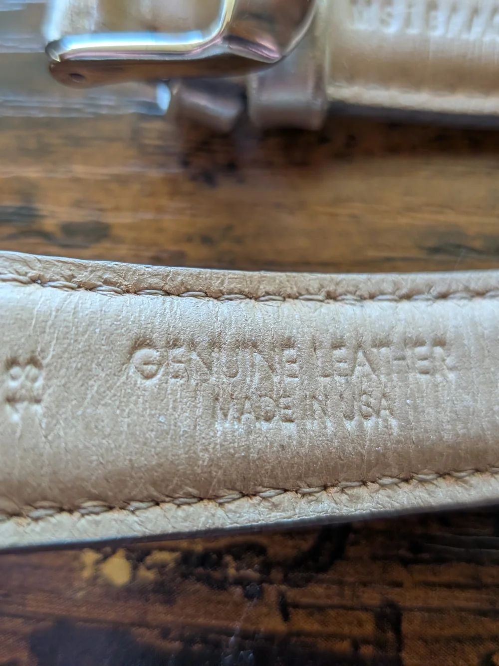 Michele Silver Leather Watch Band